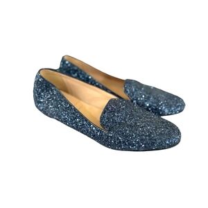 J. Crew Women’s Blue Darby Glitter Loafers Sz 8